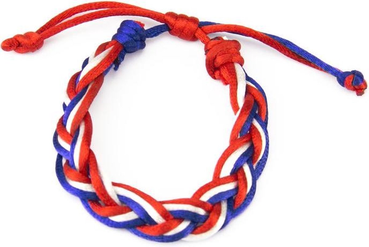 Armbandje Vlecht Rood-Wit-Blauw