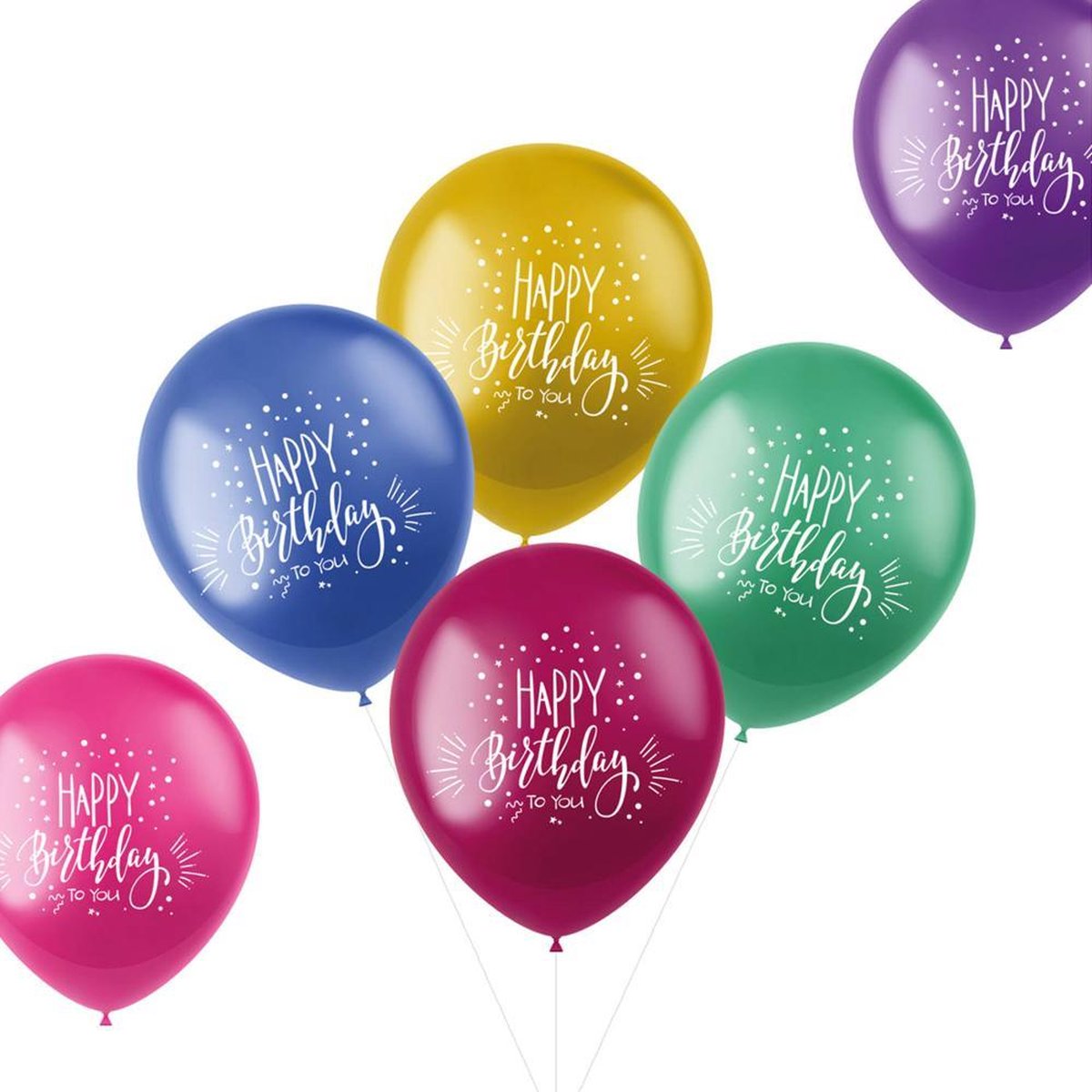 Ballonnen Set Shimmer Happy Birthday - 6 stuks