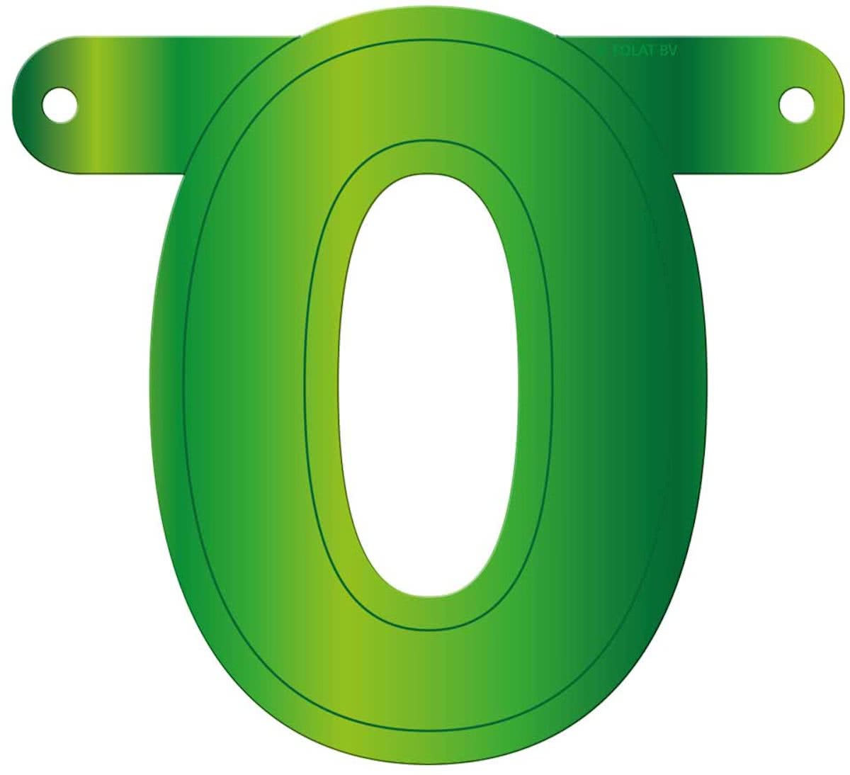 Banner letter 0 lime groen