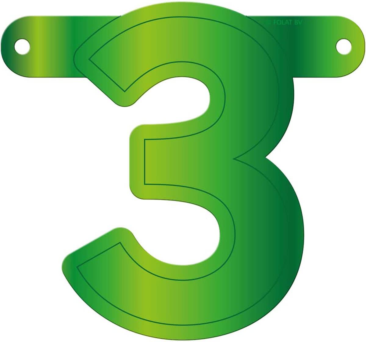 Banner letter 3 lime groen