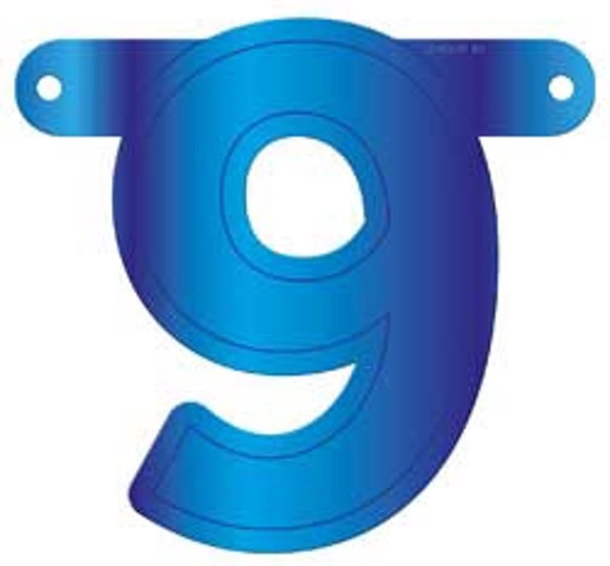 Banner letter 9 blauw