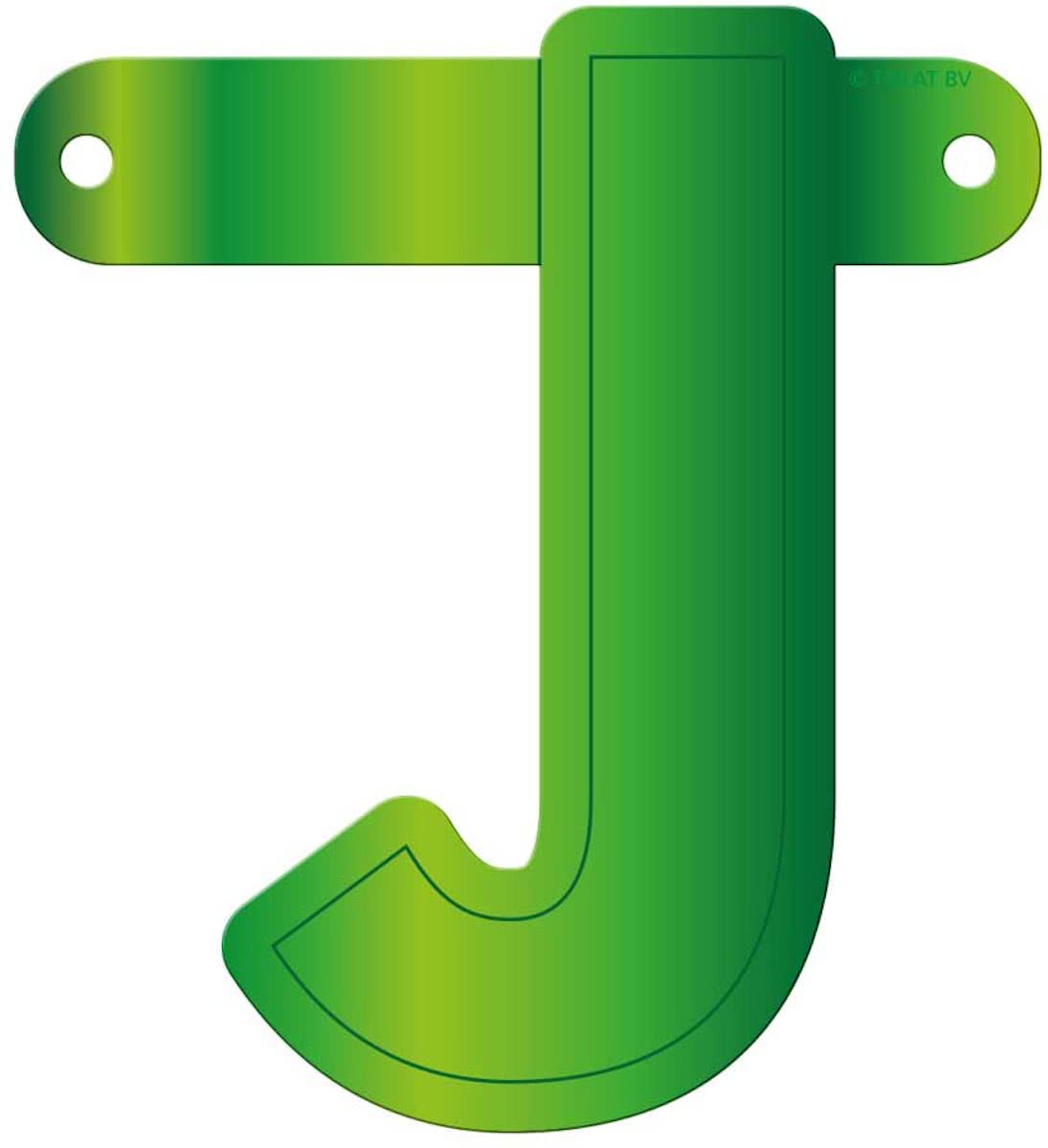 Banner letter j lime groen