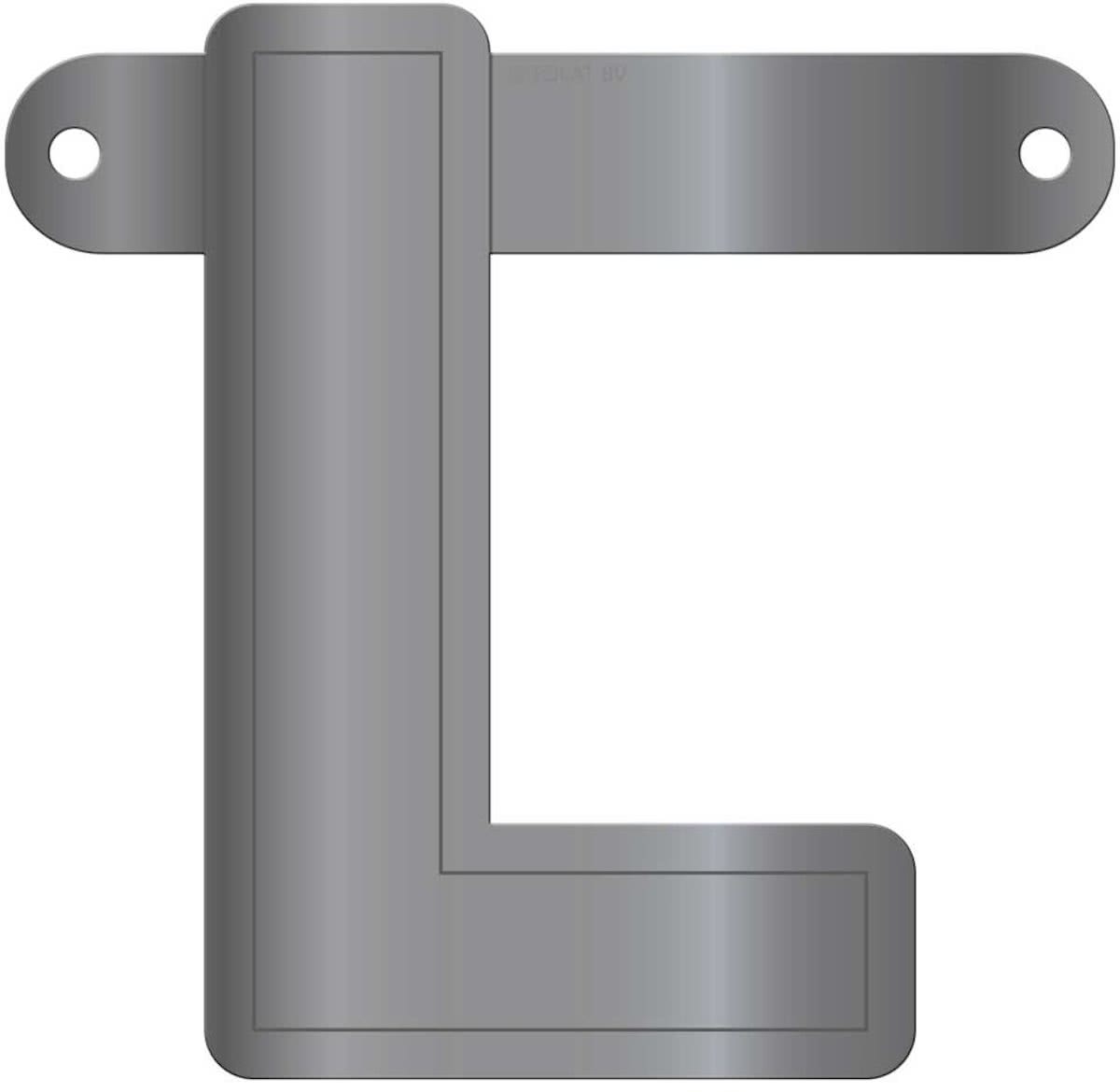 Banner letter l metallic zilver