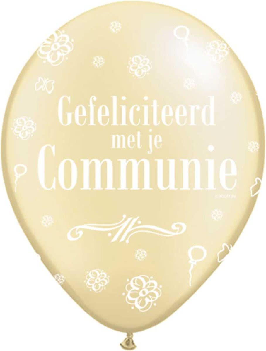 Communie ballonnen ivoor wit - 25 stuks