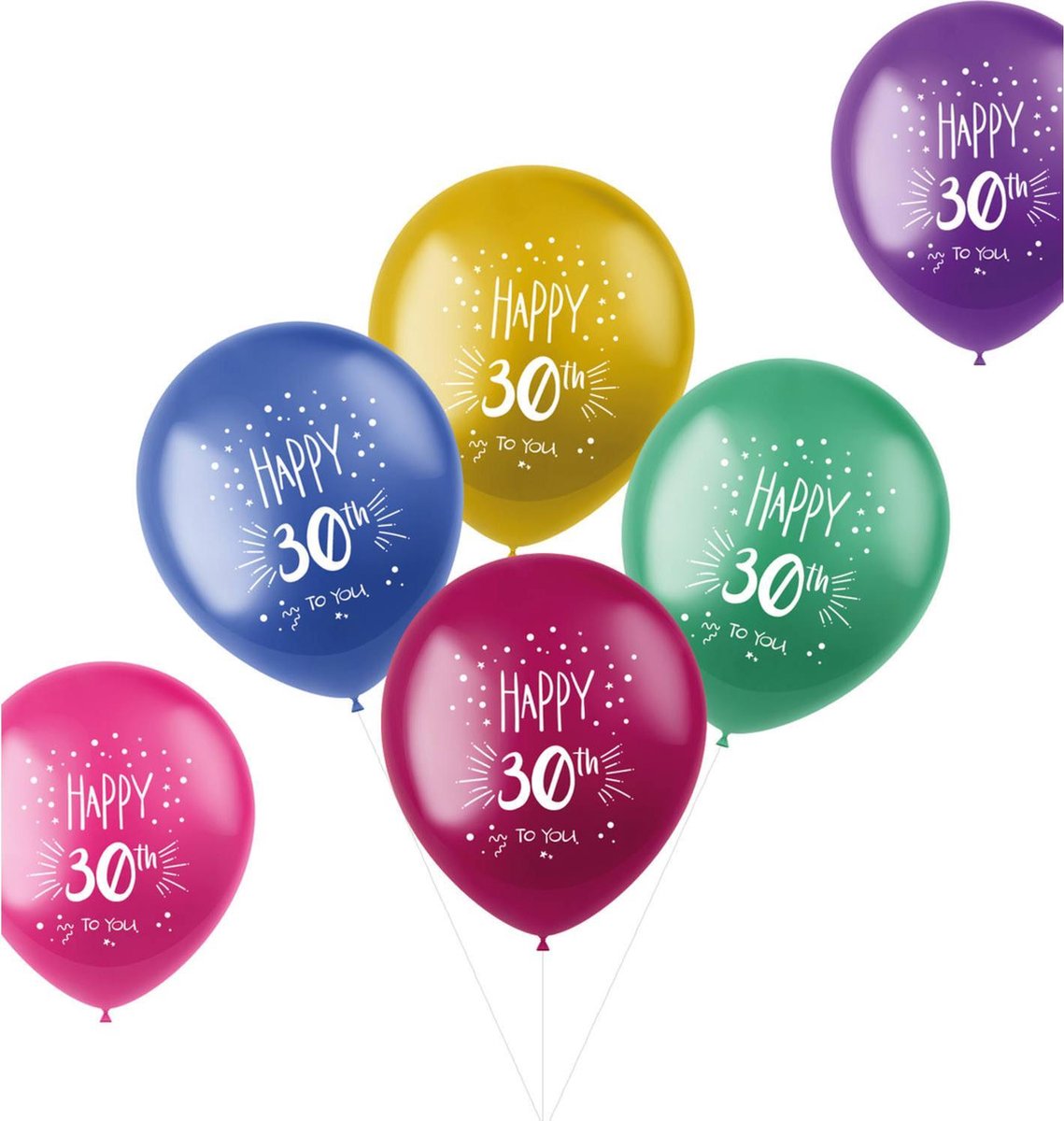 Folat Ballonnen Happy 30th To You 33 Cm Latex 6 Stuks