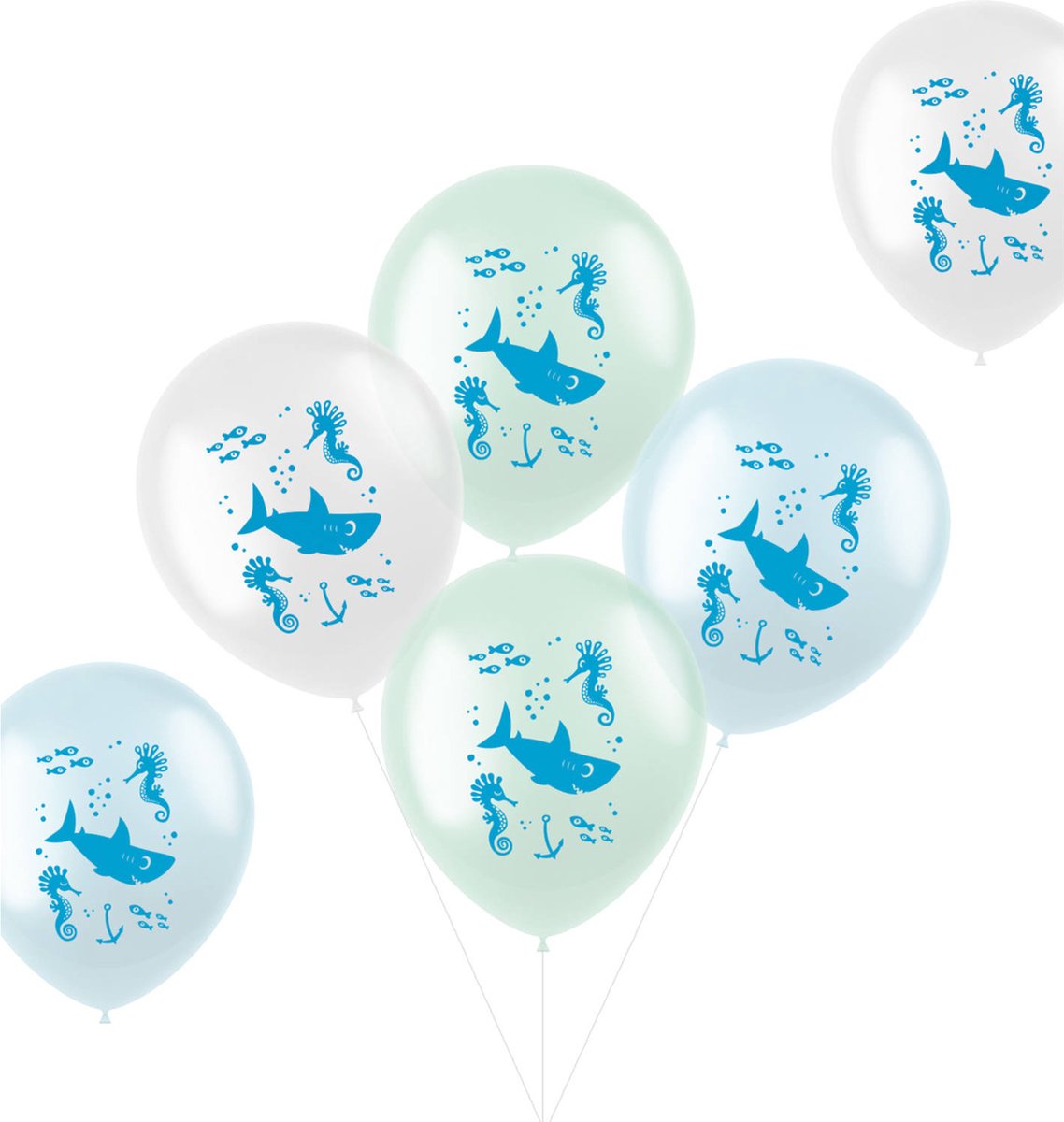 Folat Ballonnen Under The Sea 33 Cm Latex Blauw 6 Stuks