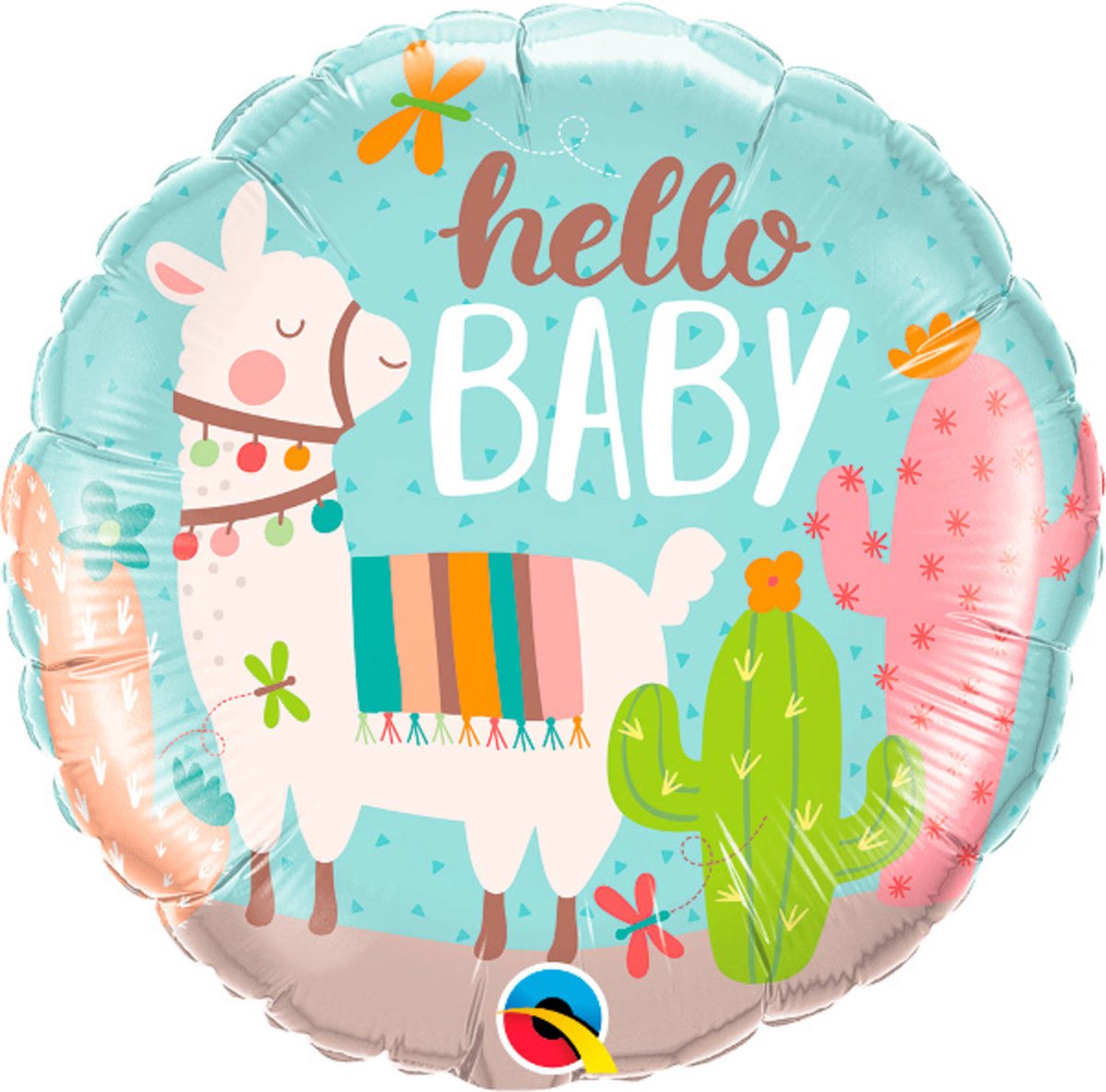 Folat Folieballon Hello Baby Lama Junior 45 Cm Turquoise