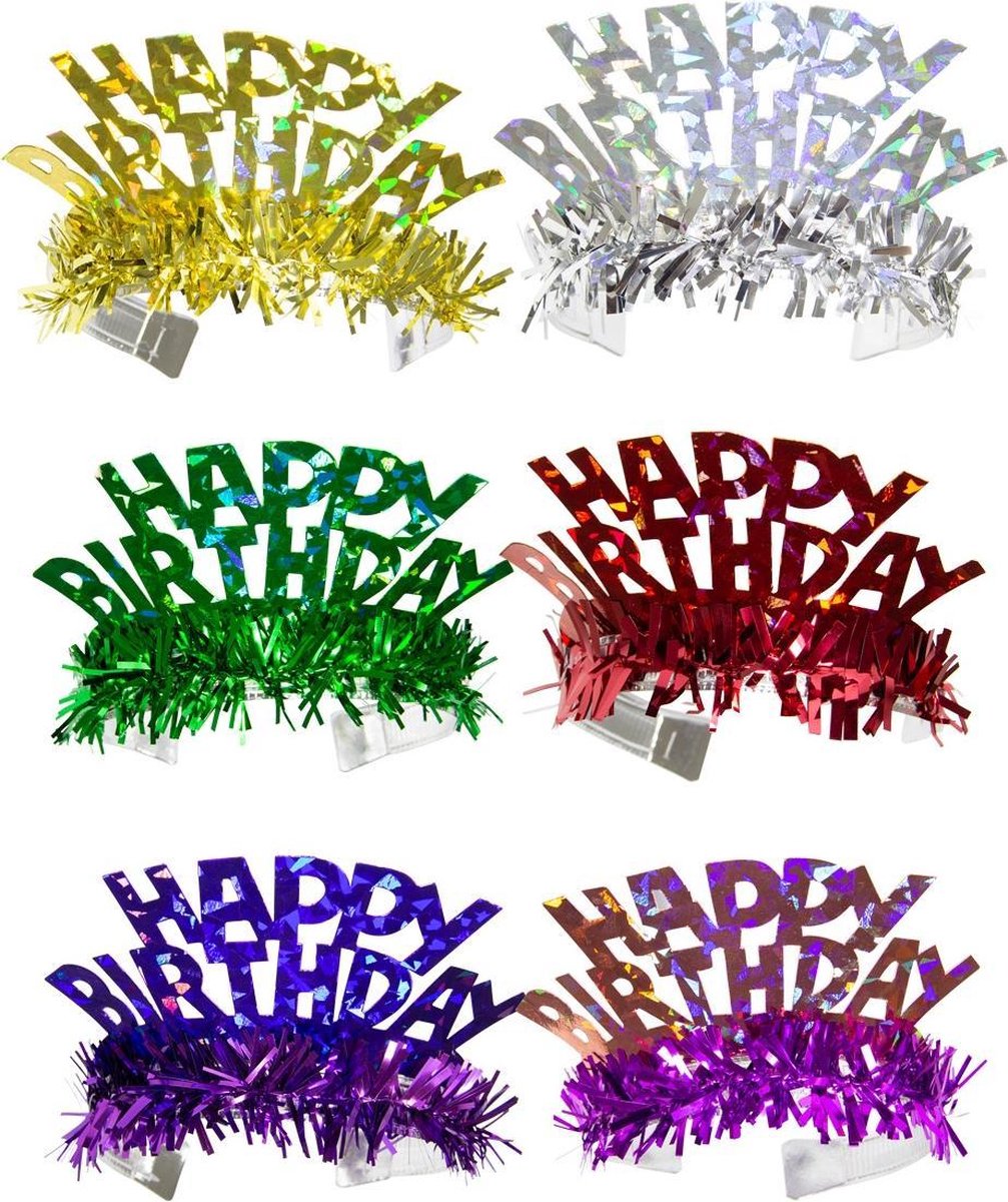 Folat Tiaras Happy Birthday 25 X 18 Cm Karton 6 Stuks