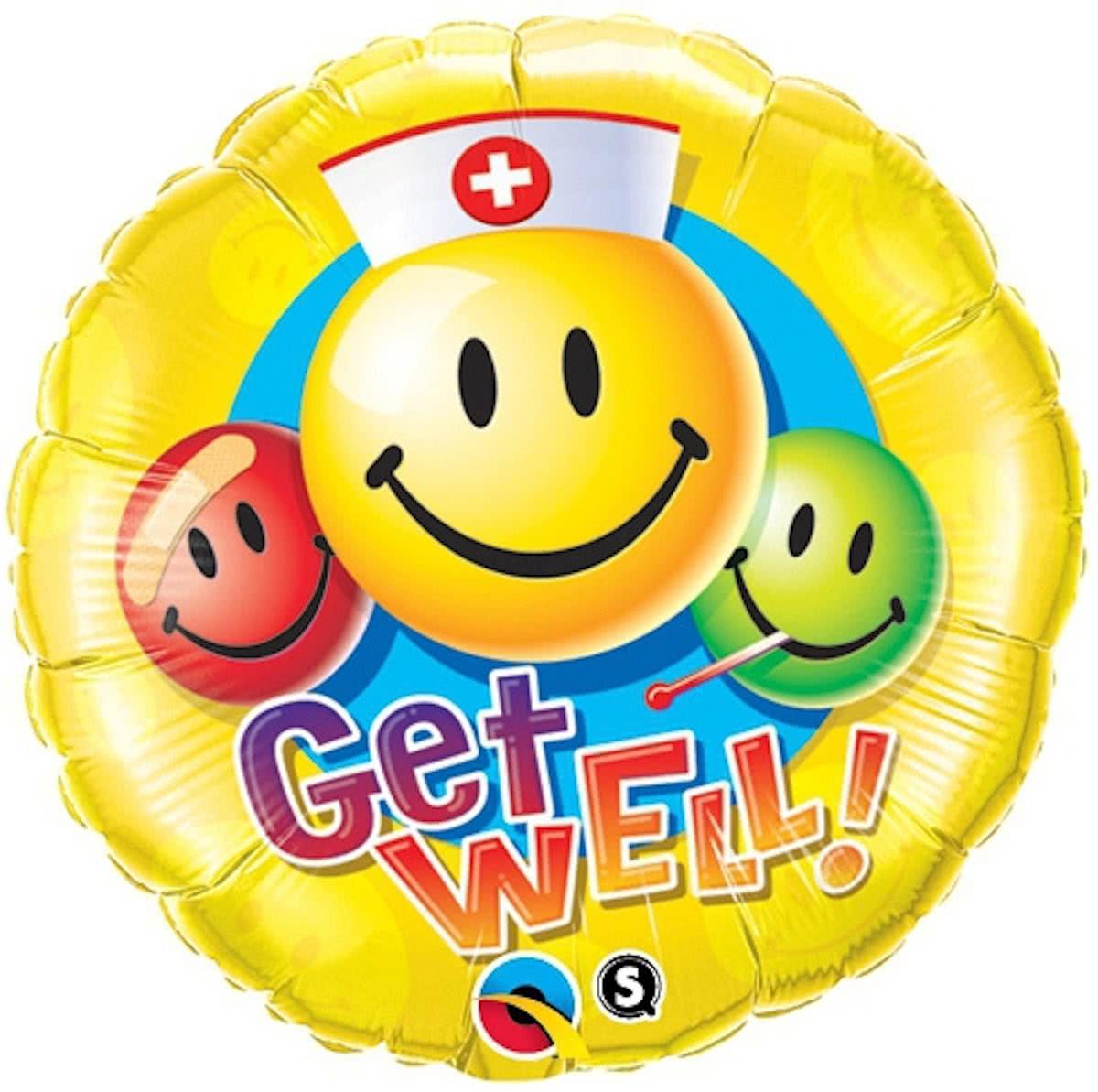 Folie ballon beterschap smiley 45 cm