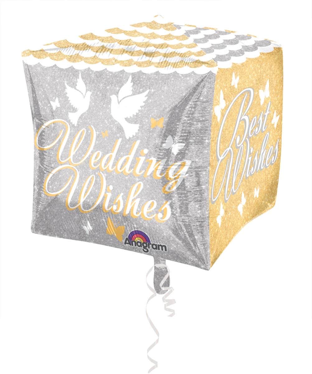 Folieballon Kubus Wedding Wishes