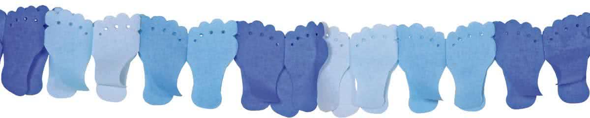 Geboorteslinger blauwe baby voetjes - 6 meter