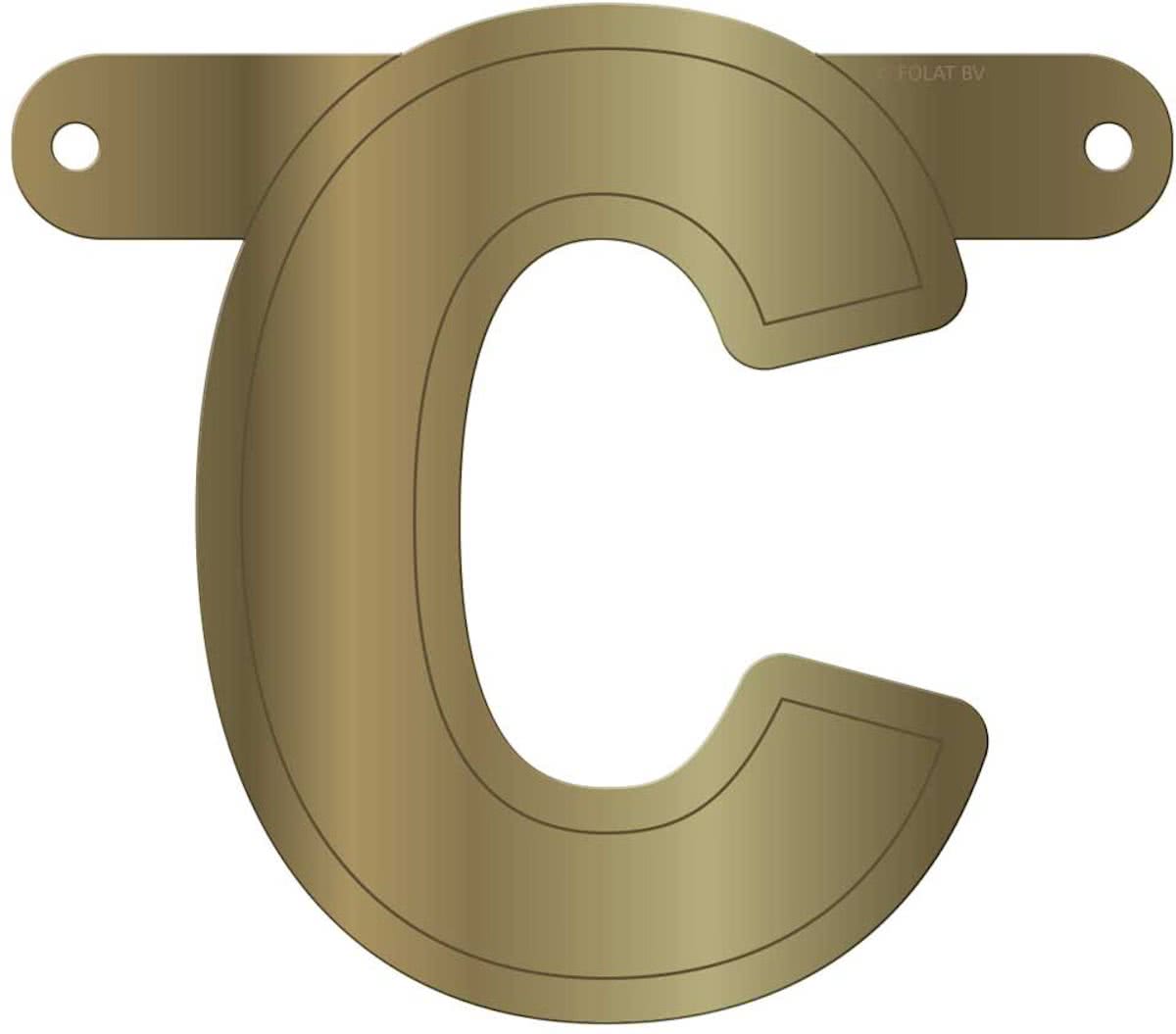 Gouden Metallic Banner Letter C