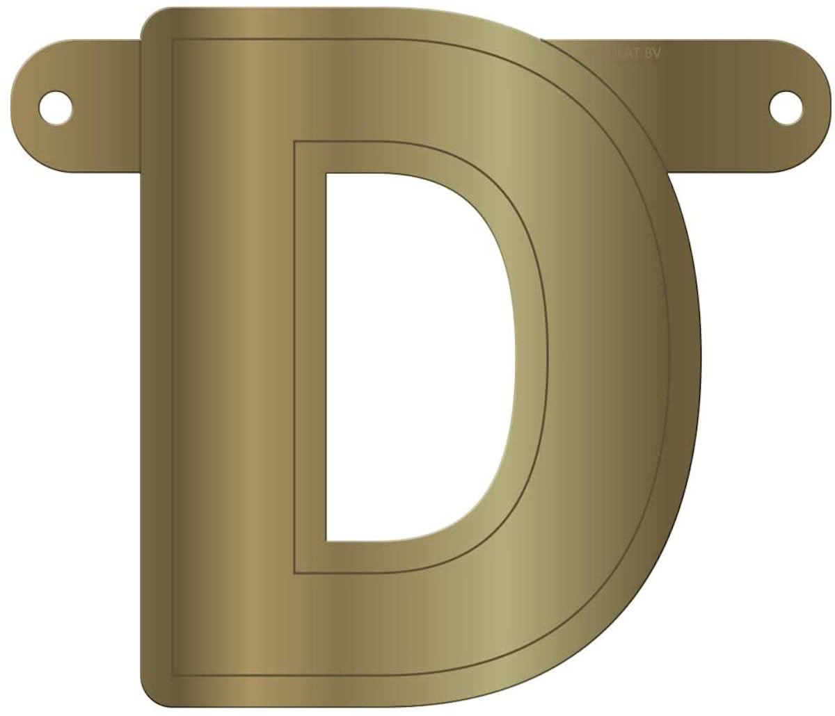 Gouden metallic banner letter d