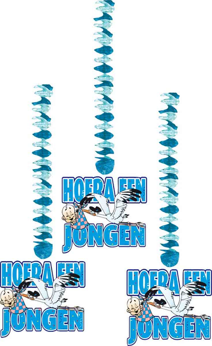 Hangdecoratie Hoera een Jongen - 3 stuks