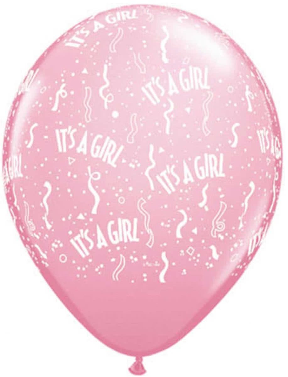 Its a girl - roze geboorte ballonnen - 50 stuks