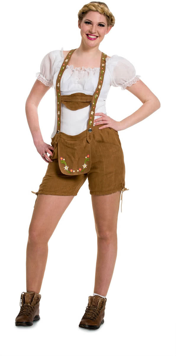 Lederhosen Bruin Dames Maat L/XL - Verkleedkleding