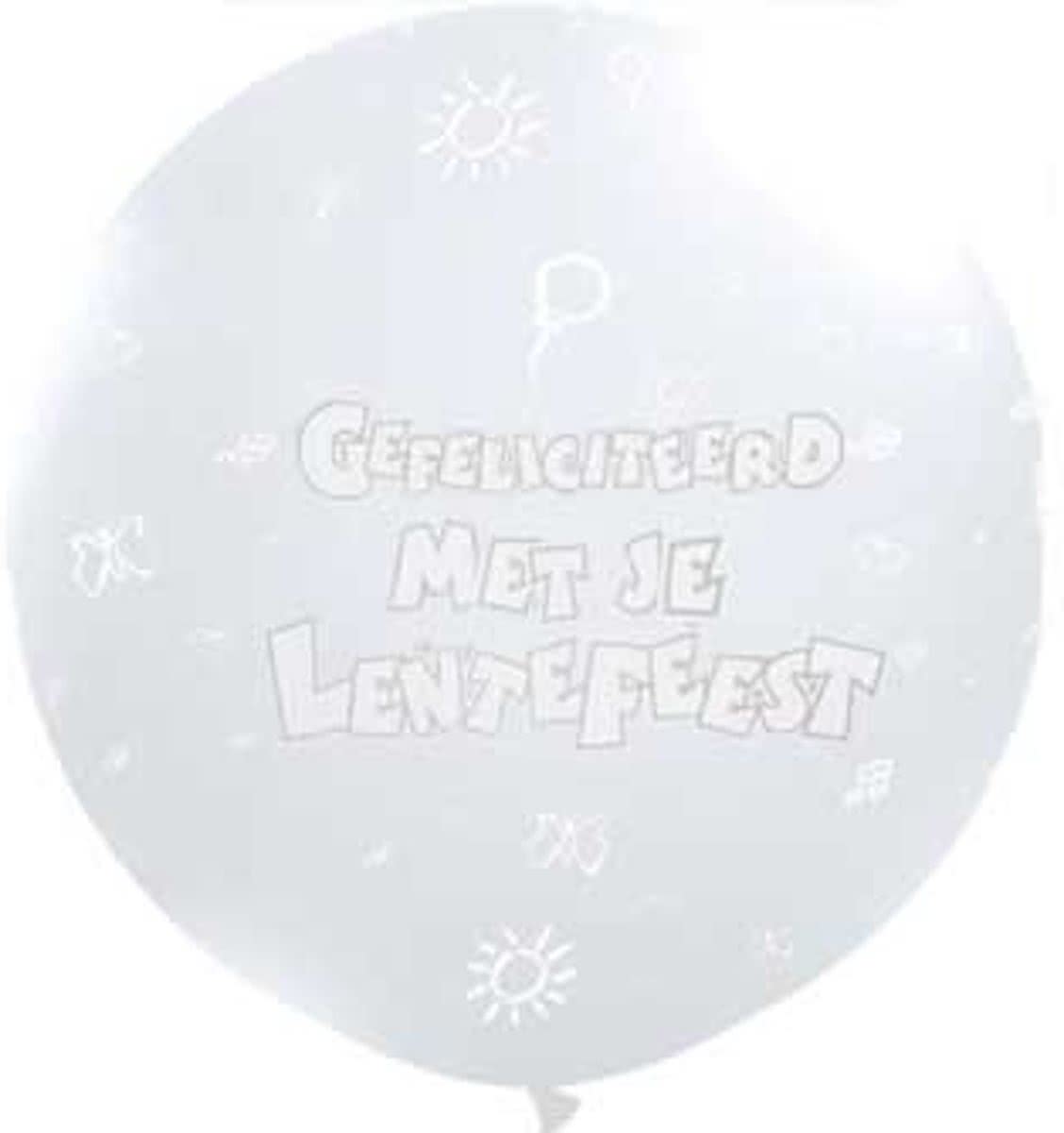 Lentefeest ballon XL wit - 90 cm - 2 stuks