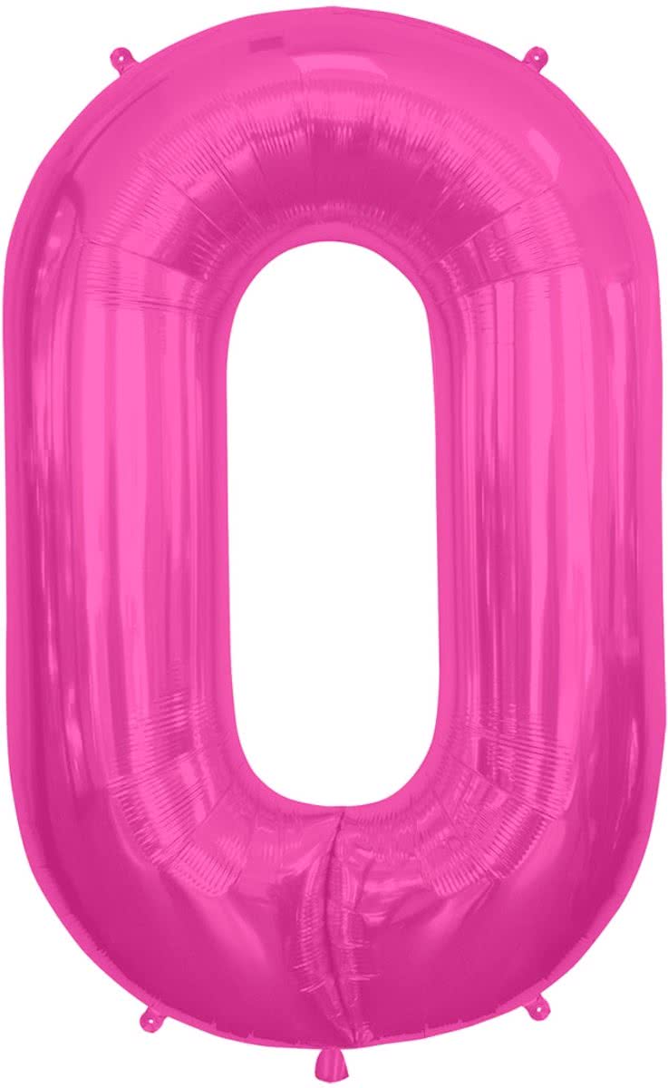 Magenta letterballon letter O - 86 cm