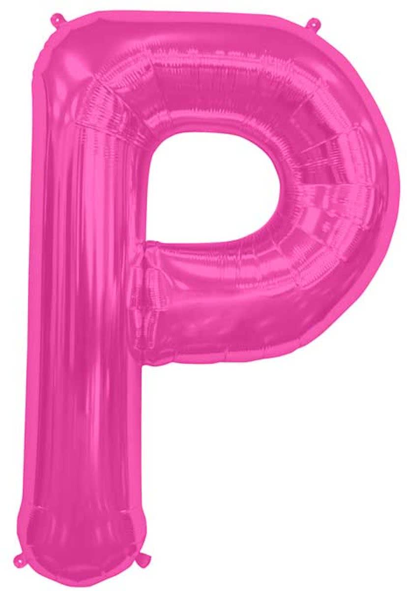 Magenta letterballon letter P - 86 cm