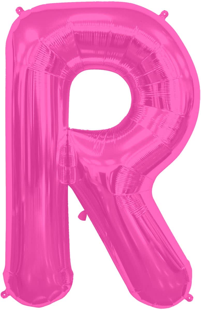 Magenta letterballon letter R - 86 cm