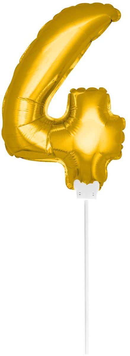 Mini Figuurballon Goud Cijfer 4