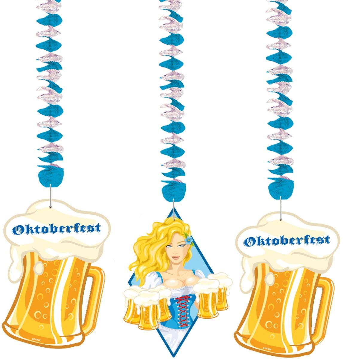 Oktoberfest Bierpullen Hangdecoratie – 3 stuks