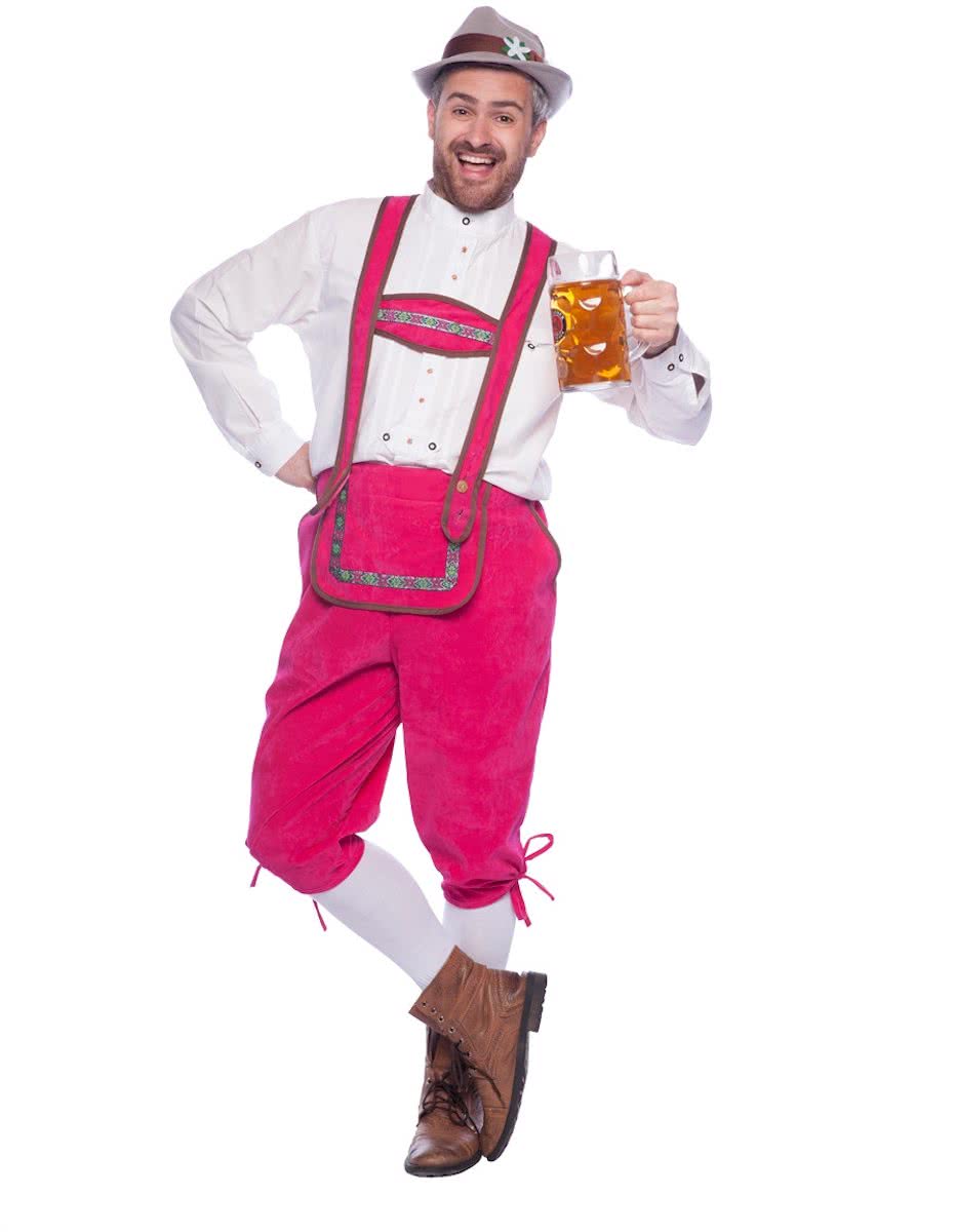 Roze Lederhosen Heren Maat XL-XXL