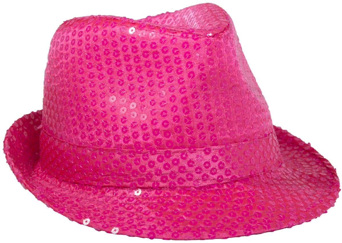 Roze Neon Trilby Hoed met Glitters