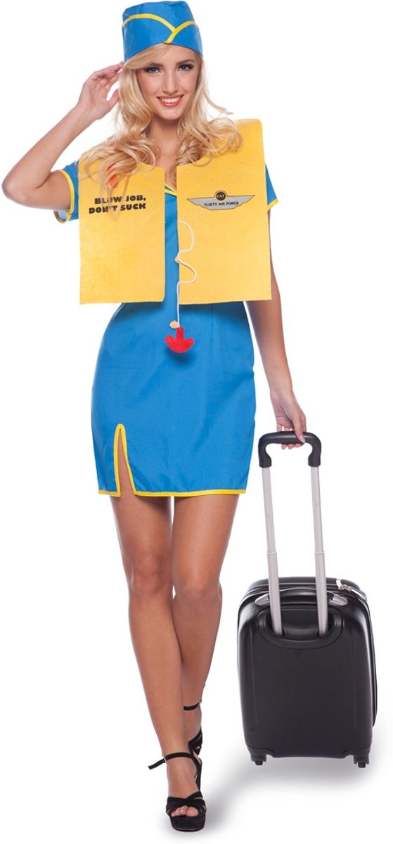 Stewardess Vrouw 3delig- Verkleedkleding- Maat S/M