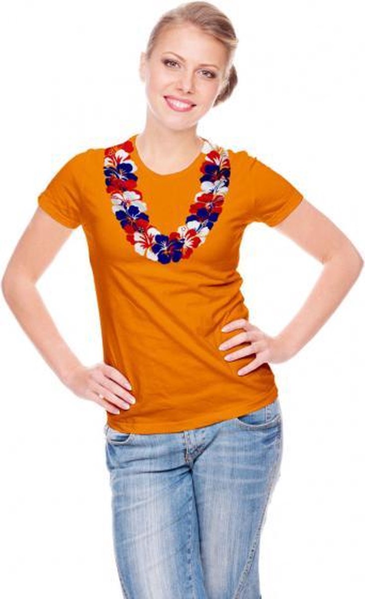 T-shirt Holland dames polyester oranje one-size