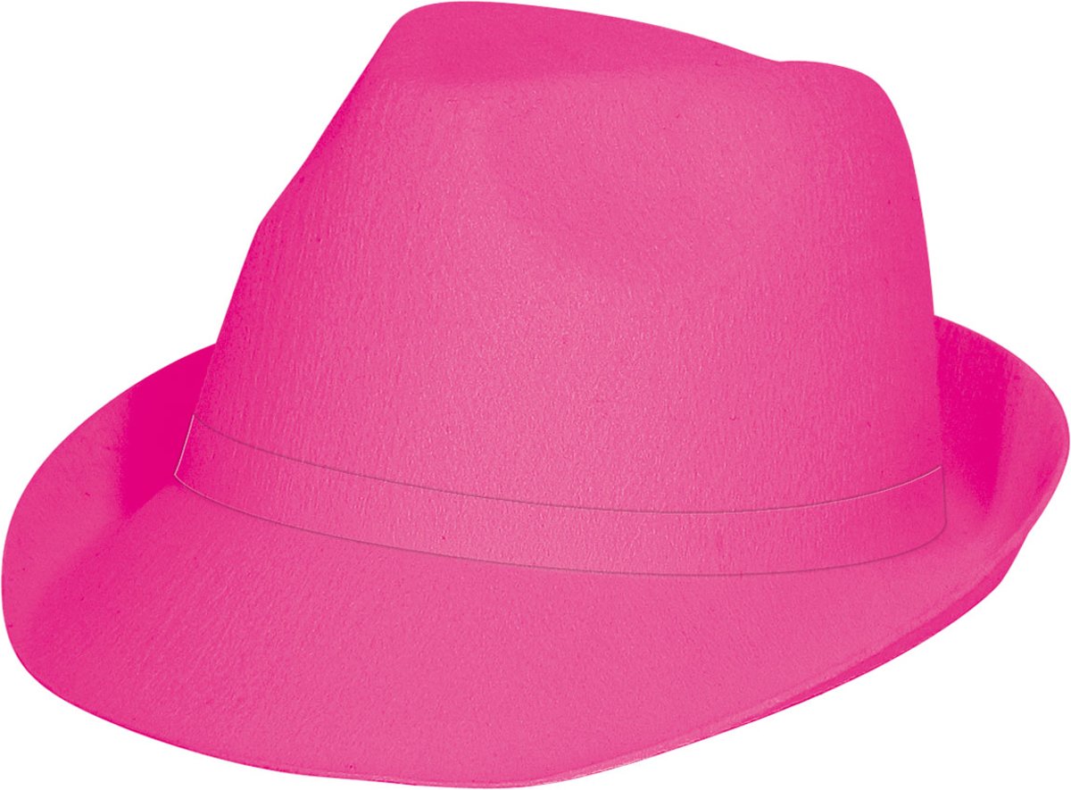 Trilby hoed donker roze