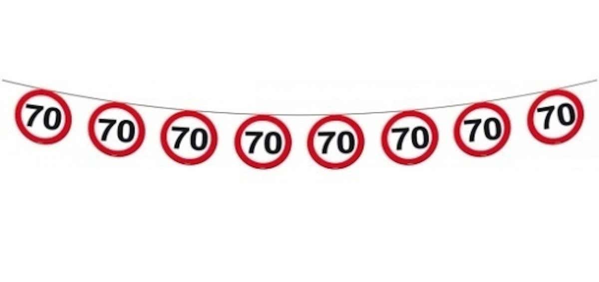 Verkeersbord slinger 70 jaar 12 meter