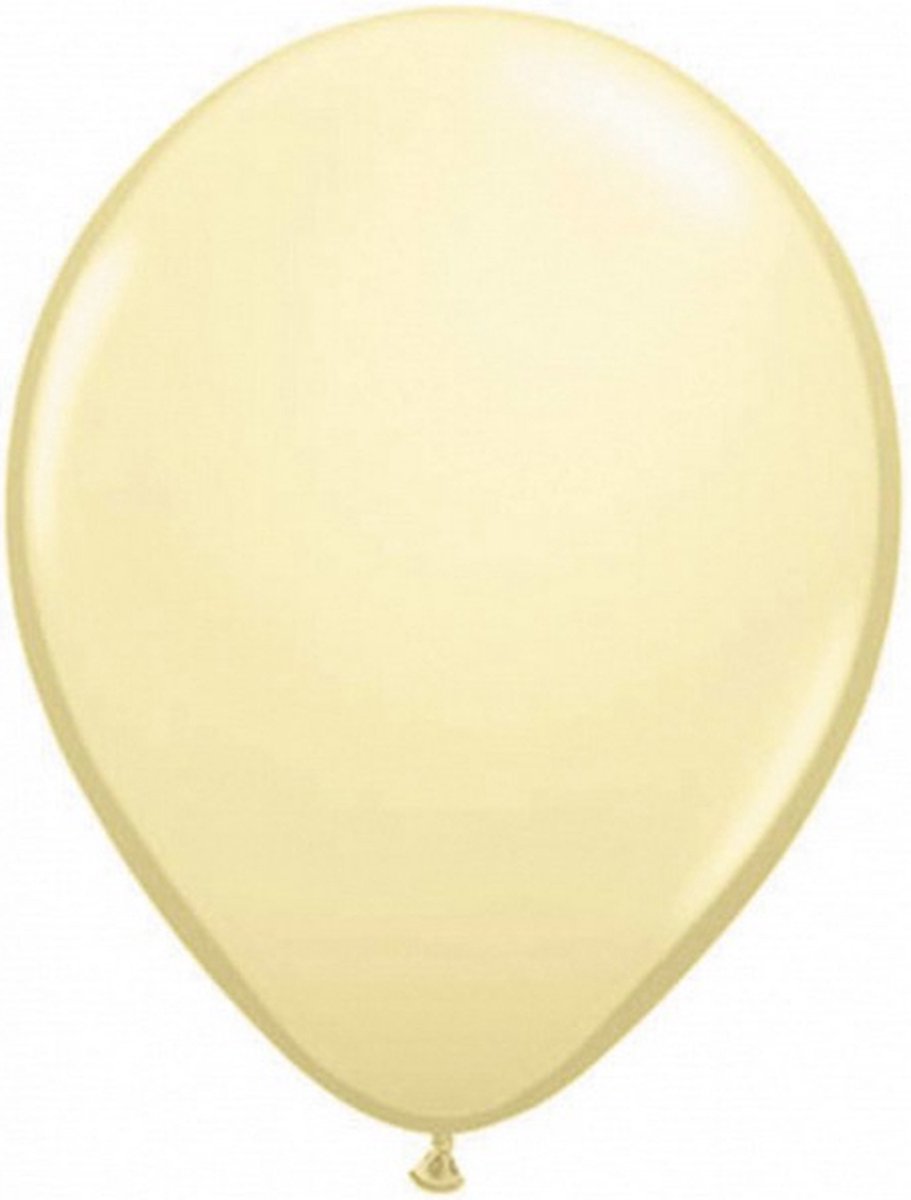 ballonnen Metallic 30 cm latex ivoorwit 10 stuks