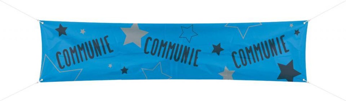 banner Communie jongens 1,8 meter polyester blauw