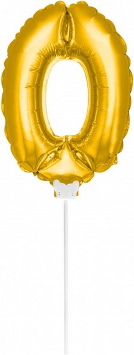 cijferballon 0 folie 36 cm goud