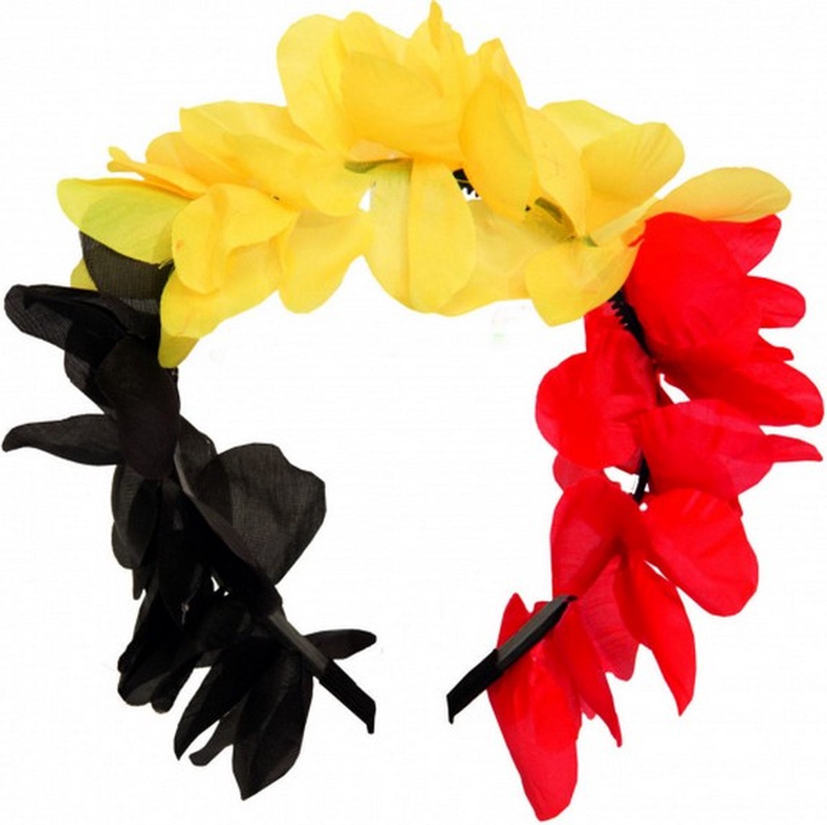 diadeem Belgi√É¬´ polyester geel/zwart/rood one-size