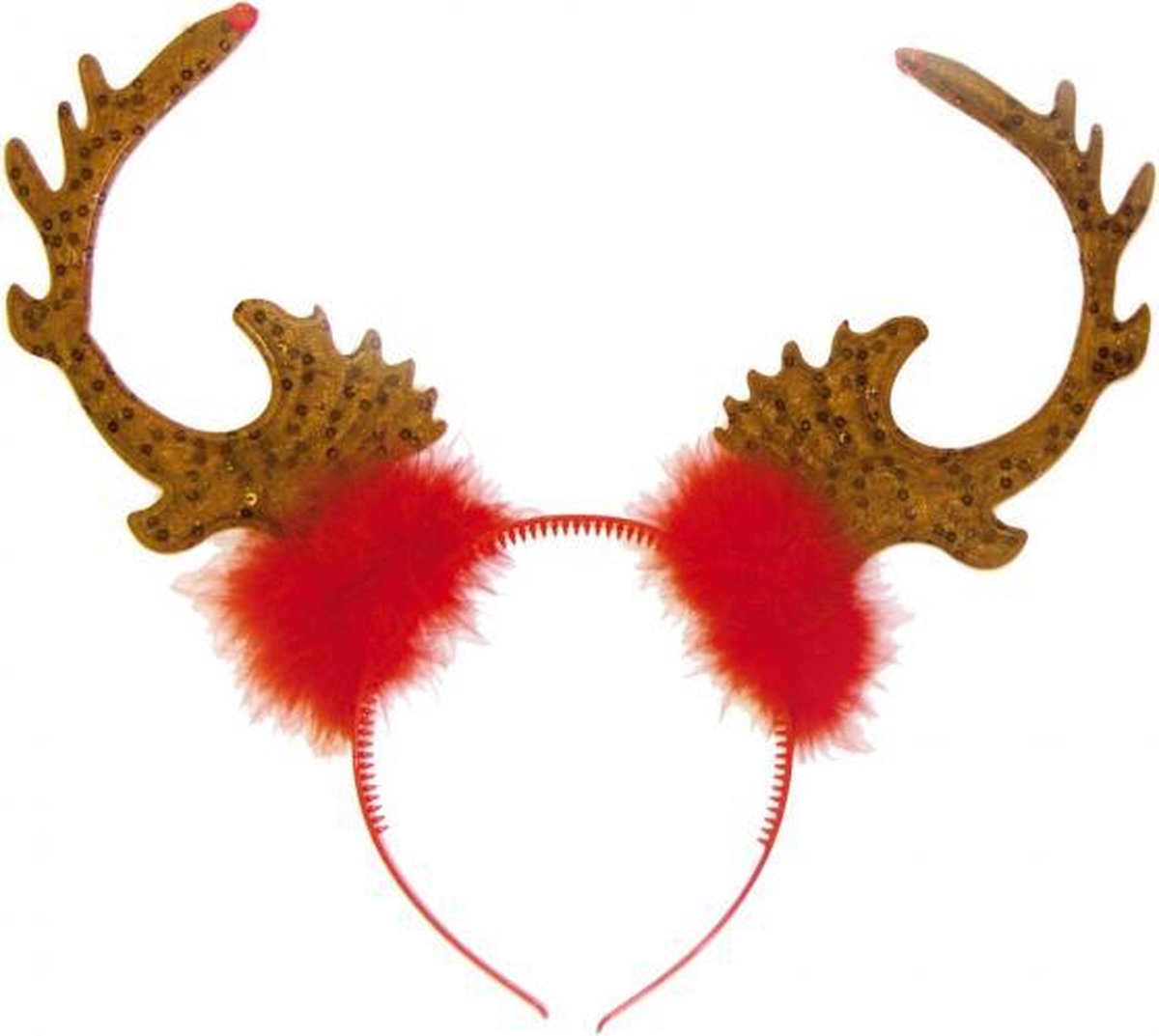 diadeem gewei bruin/rood one-size