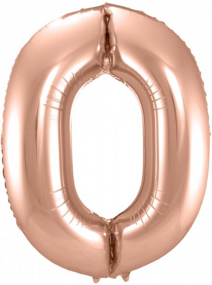 folieballon cijfer 0 86 cm rosÃ© goud