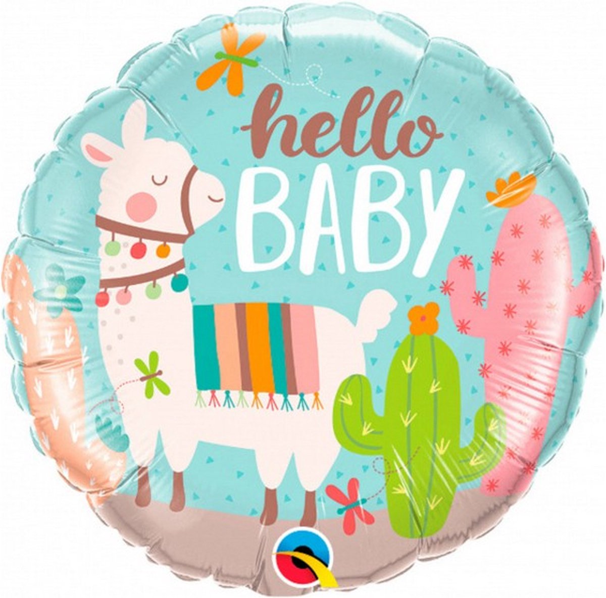 folieballon hello baby lama junior 45 cm turquoise