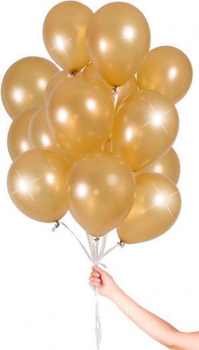 heliumballonnen 23 cm latex goud 30 stuks