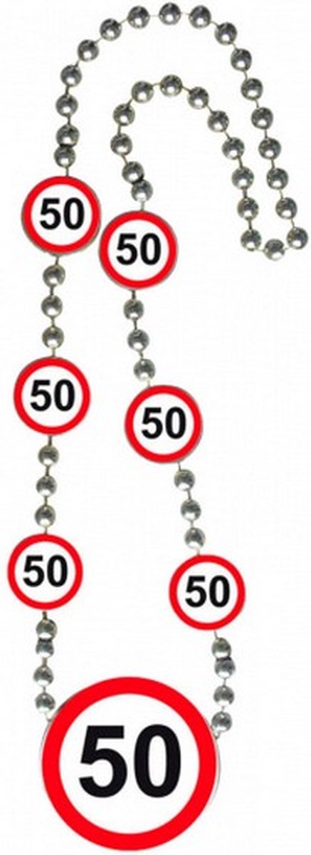 ketting 50 verkeersbord 42 cm rood/wit