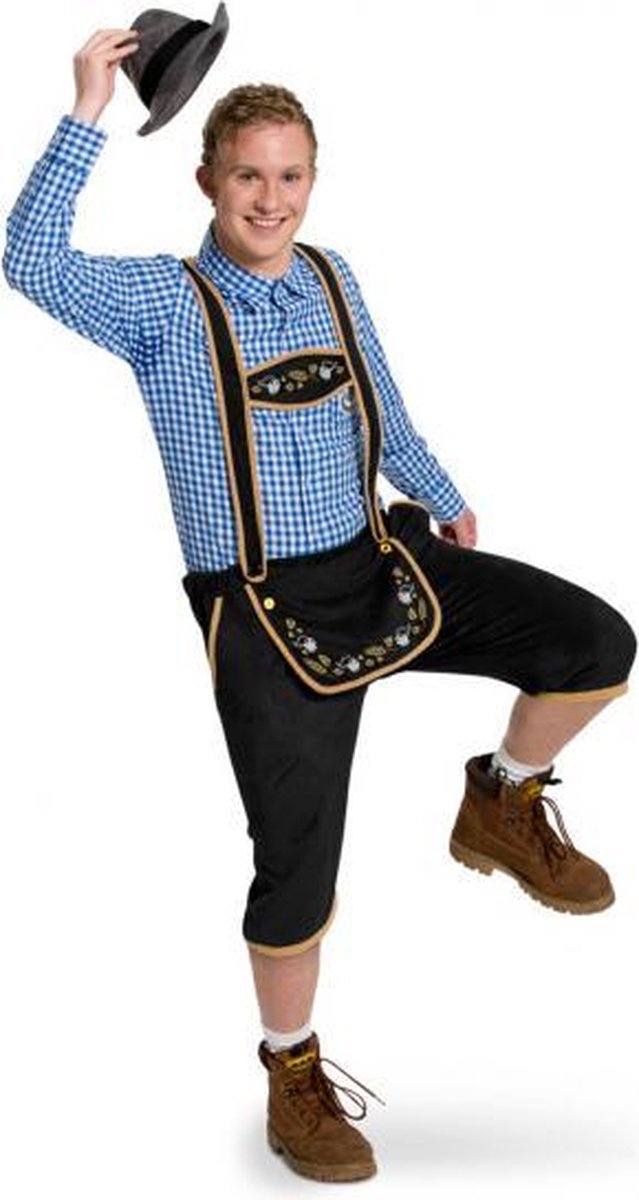 lederhosen heren polyester zwart maat M/L