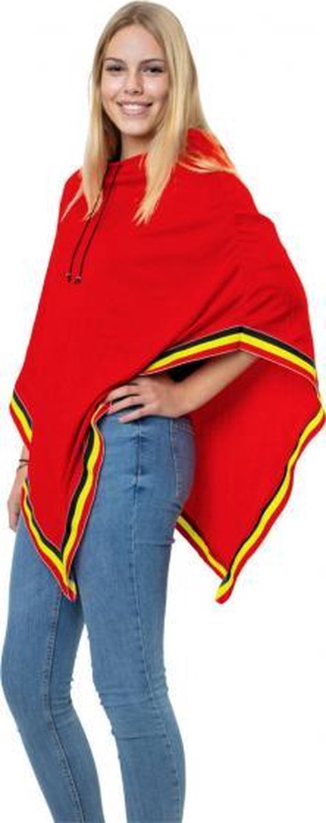 poncho Belgi√´ polyester rood one-size