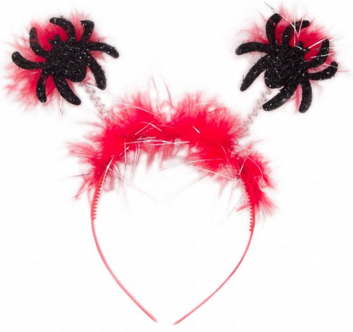 tiara met spin rood/zwart one-size