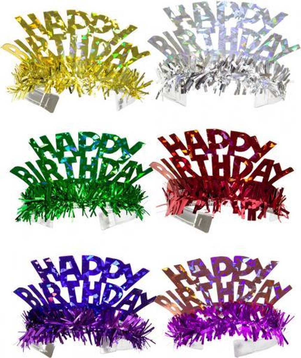 tiaras Happy Birthday 25 x 18 cm karton 6 stuks