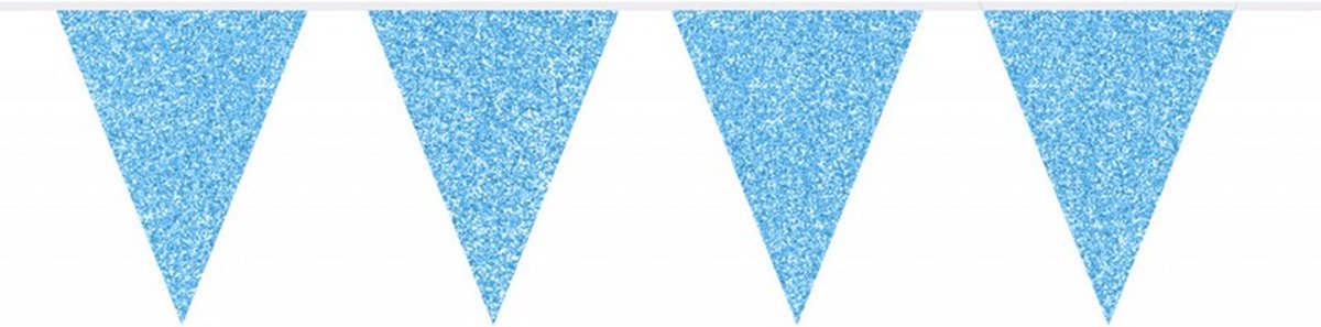 vlaggenlijn Glitter 6 meter blauw