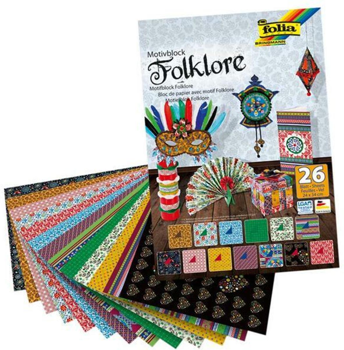 Folia Motiefpapier Hobby Creatief - Folklore - 26 vel - 24 x 34 cm