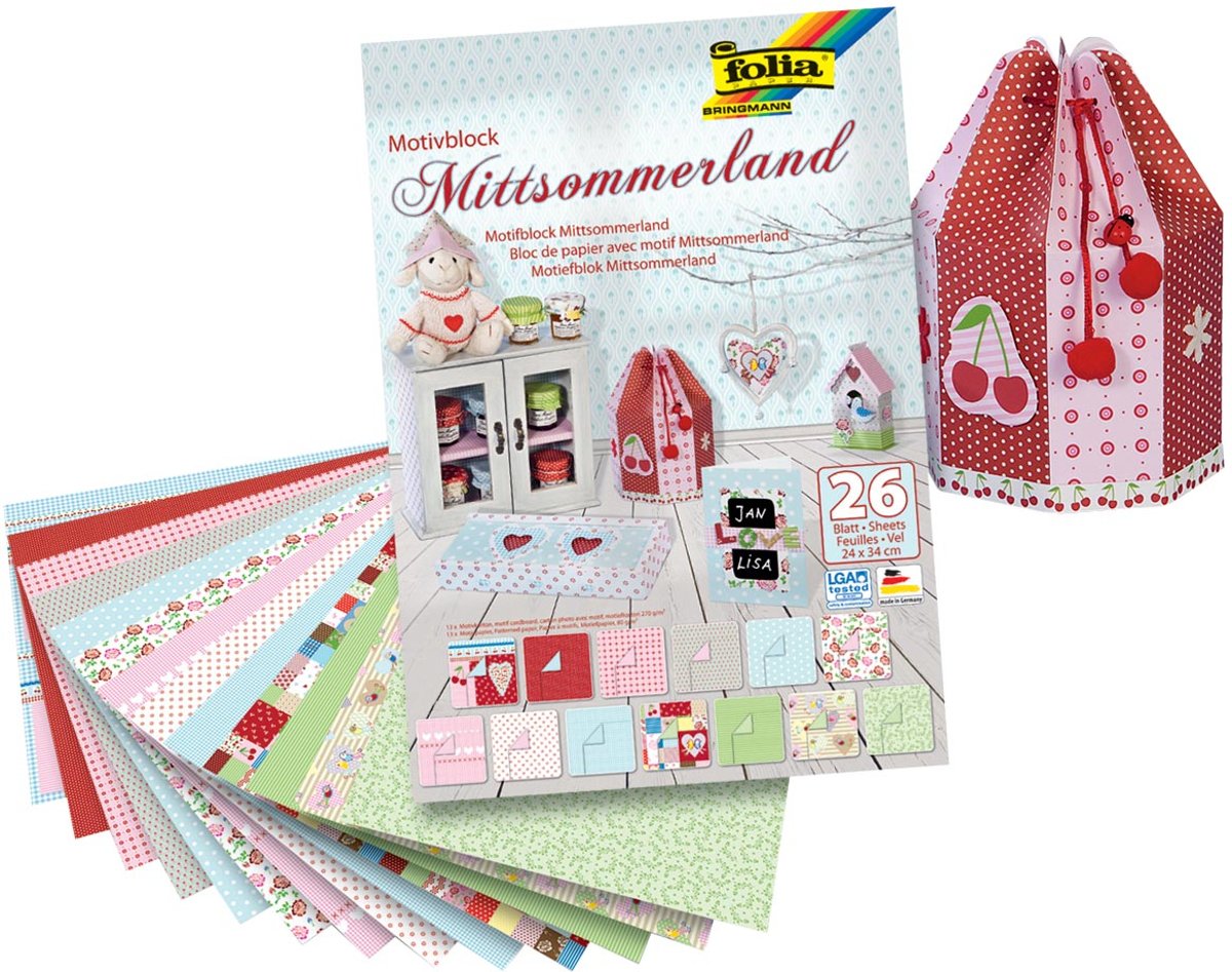 Folia Motiefpapier Hobby Creatief -Midzomerland - 26 vel - 24 x 34 cm