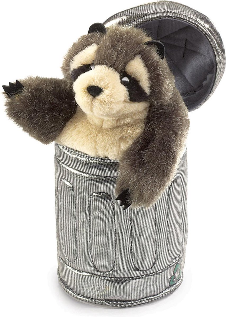   Raccoon in Garbage Can