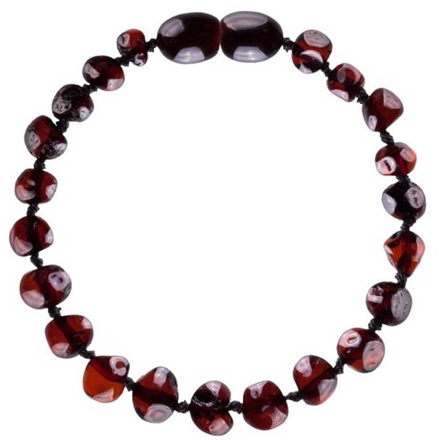 Wild Sun Barnsteen Armband Volwassene - Amber Enkelbandje Kind - Baltische Barnsteen - 19 cm - Cherry